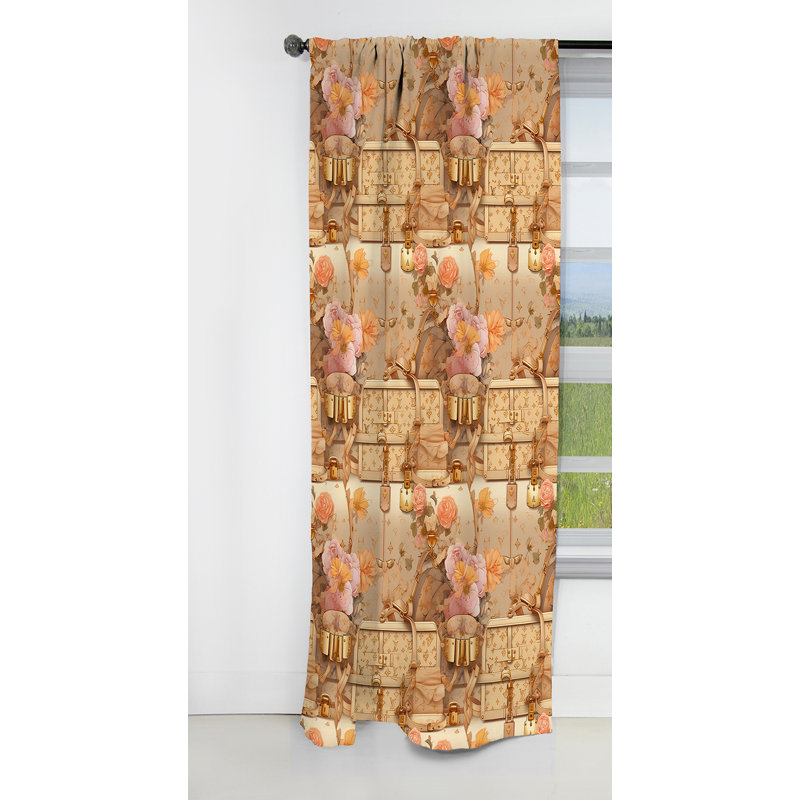 Liara - Rideau occultant abstrait en plumes glam - 1 panneaux, L 52 po x L 63 po