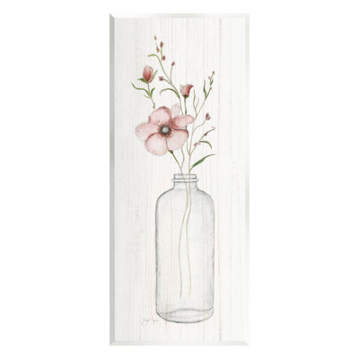 " Pink Flower Buds Vase Arrangement " by Janet Tava
