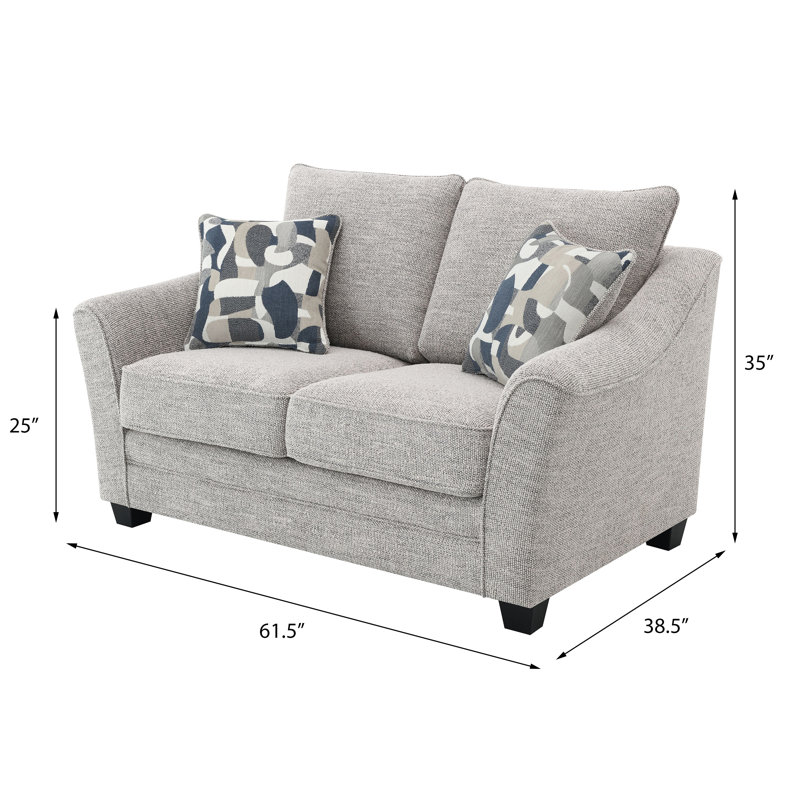 Light Grey 2-Piece Boucle Upholstered Sofa Set
