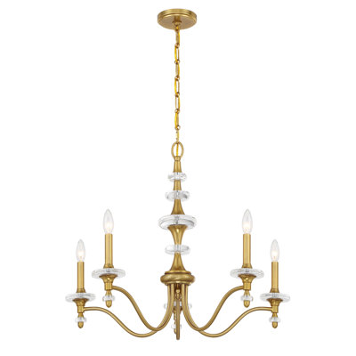  Champlain 5-Light Chandelier in Warm Brass
