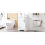 Meuble-lavabo blanc de 20 po avec lavabo, porte à fermeture douce, rangement, poignée noire, simple autoportant, moderne avec support de rangement, tablette réglable, finition peinte