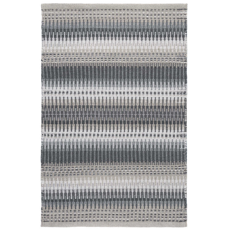 Folly Grey Handwoven Indoor/Outdoor Rug, Rectangle 4' x 6'