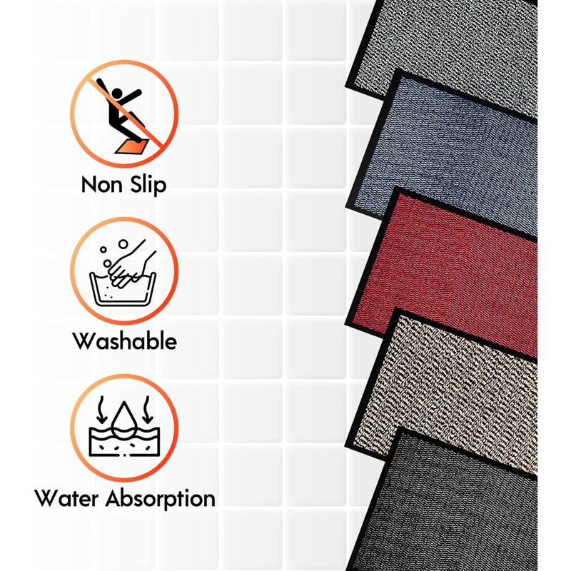 Non-Slip Doormat, Grey