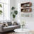Kaboon 24In Floating Cube Shelves Set Of 2, Rectangle 2 Cubes, Dark Walnut-130890034-119971541