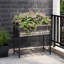 Lit de jardin surélevé gris ardoise d'aspect rotin, 27,5 po x 11,75 po x 27,5 po, portable