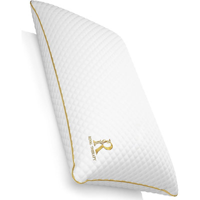 Royal Therapy Memory Foam Pillow, Adjustable Shredded Odour-Free Pillow for Neck & Shoulder Pain Relief, Support for Back, Stomach, Side Sleepers, CertiPUR-US