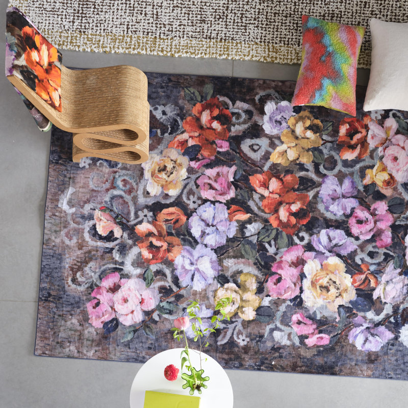 Tapestry Flower Damson Large Rug