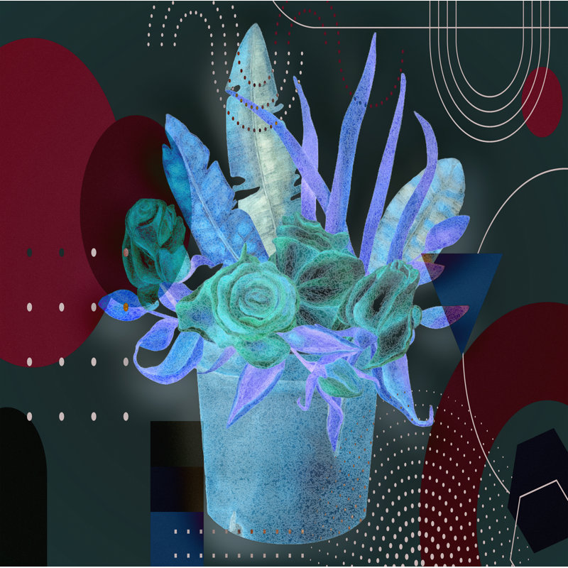 " Boho Flowers 150 ", 12" H x 12" W x 1.5" D