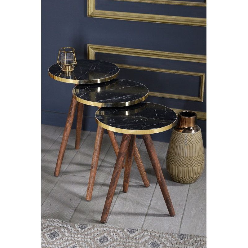 Annabel 14cm Console Table, Black Marble