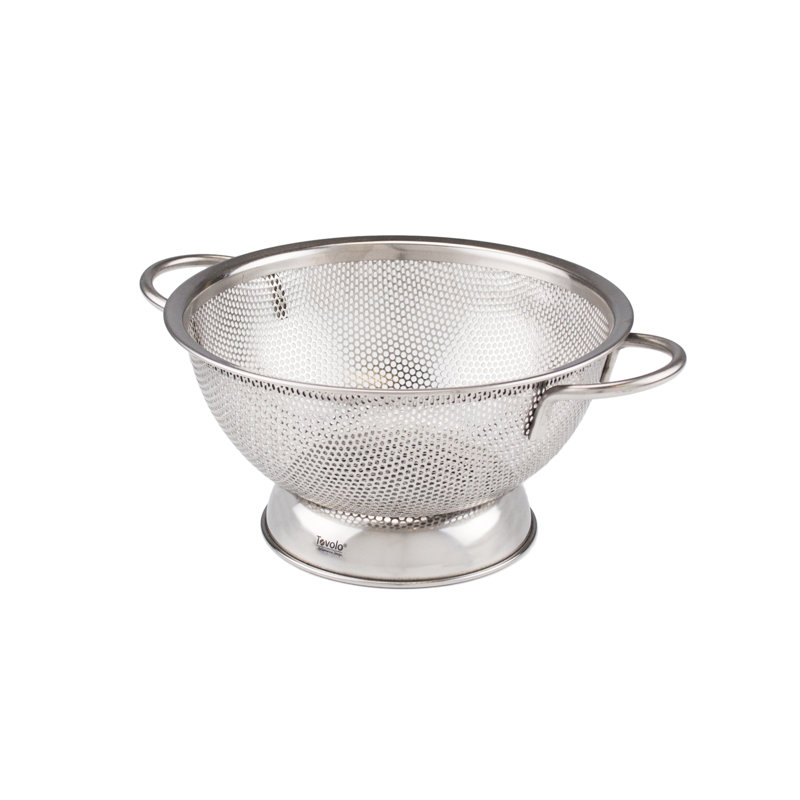 Spectrum Diversified Perforated Stainless Steel Colander, 3.5" H x 11.5" W x 8" D