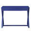 Bureau bleu spacieux avec une base en bois en forme de X et un plateau moderne au design crépuscule