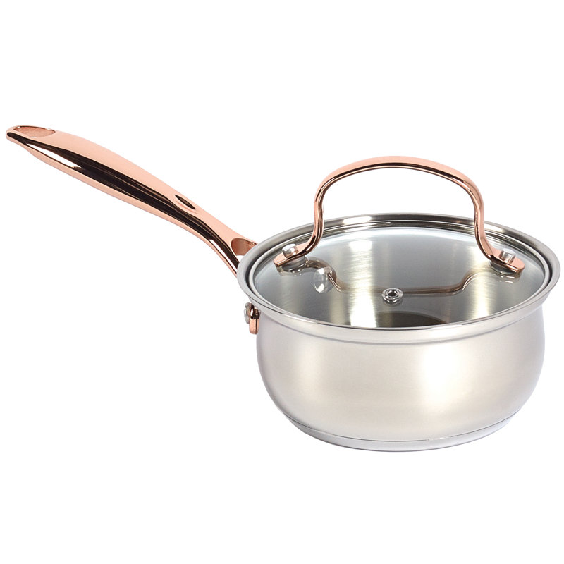 Celebrations 10-Piece Stainless Steel Cookware Set with Copper Accents