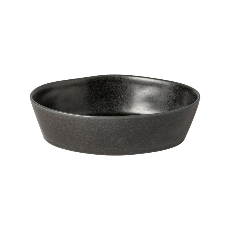 Livia Oval Stoneware Baker, Matte Black