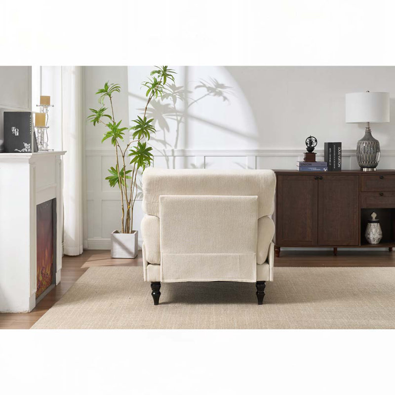 Chaise longue d'intérieur rembourrée, Blanc