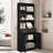 Tall Freestanding Bathroom Storage Linen Cabinet With 3 Layer Open Shelf,2 Doors And 2 Drawers, Adjustable Shelf-113493558-105706171