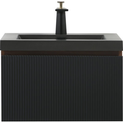 Meuble-lavabo mural moderne en bois d'ingénierie pour une salle de bain élégante