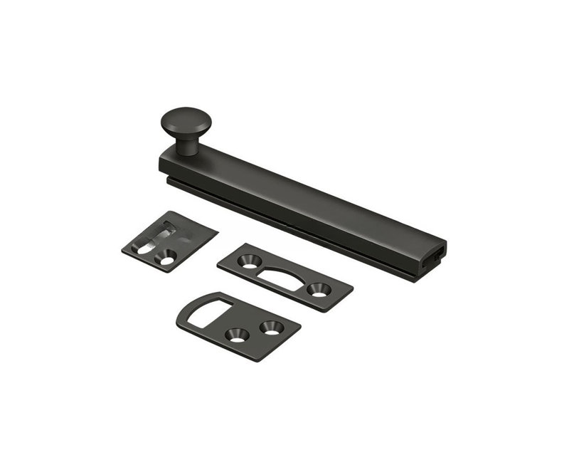 Brass Latch/Catch/Bolt, Oil Rubbed Bronze, 1.9375" H x 4" W x 1.5625" D