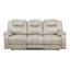 Lily Manual Reclining Sofa, Polished Pewter Grey Microfiber And Foam