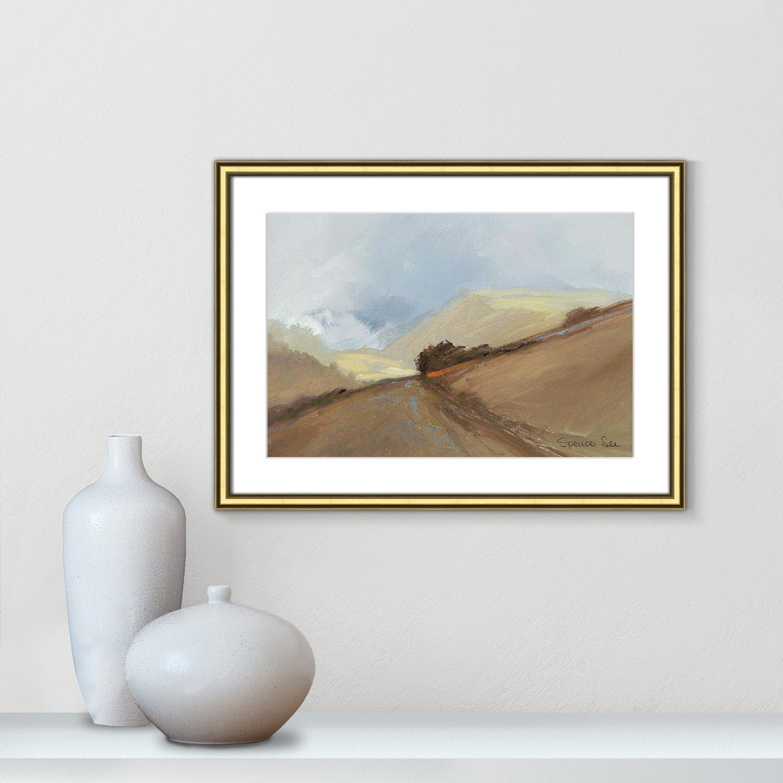 Heaven And Earth II by Spencer Lee, Gold Framed, 18.25" H x 24.25" W x 0.75" D