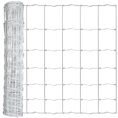 Cattle Fence, Farm Fence, Galvanized Woven Wire Fence Roll 3' x 50', 12.5/10 Gauge, Graduated Mesh (4.5"-8"), Animal Barrier for Cattle