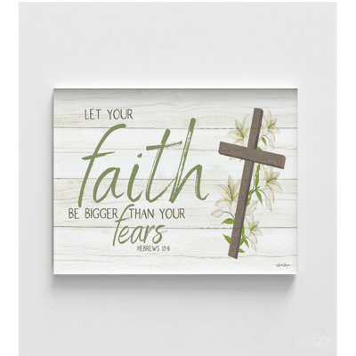 Let Your Faith Be Bigger Than Your Fears By Susie Boyer, Rustic Framed Hebrews 13:6 Print, Farmhouse Style Bible Verse Poster Print