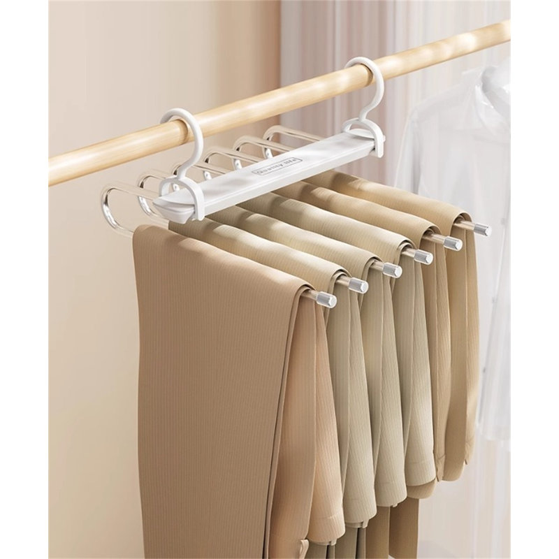 Cintre pour pantalons pliable en acier inoxydable, 4