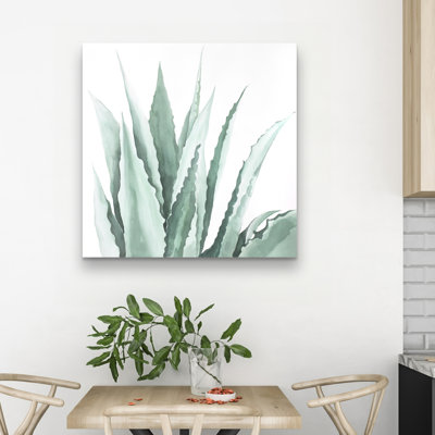 Watercolor agave plant - 32"x32" art on canvas