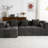 Grey Modular For Living Room, 101.2". High Foam Support. Chic Curved . 3 Square Pillows & 2 Bolster Included. Back. American Design Influence. 50.4" Width. 27.2" Height. 113.82Lbs. Chenille 101.2"-1435540211