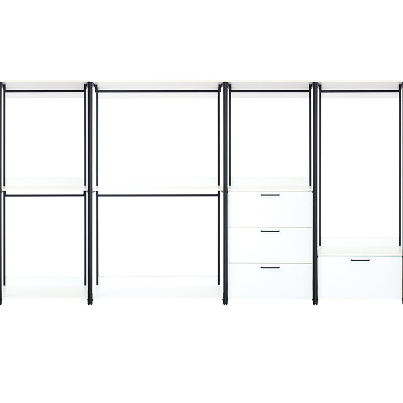 Walk In Closet With Metal Structure And Upgraded Deep Storage - To Stains, Scratches, Water Heat, E0 Graded Board White Extra Space, Powder Coated, & Heat , Stain Scratch