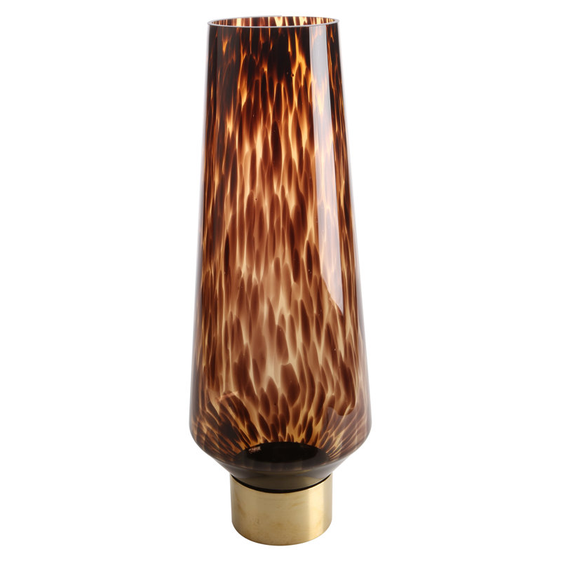 Glass, Metal Table Vase, 60cm H x 21cm W x 21cm D