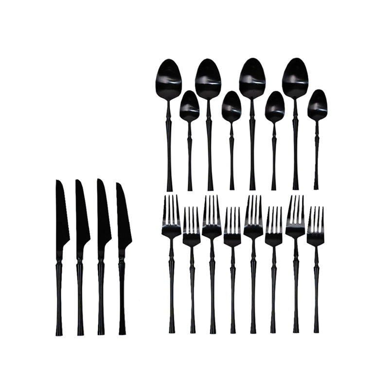 Ensemble de couverts Evamaria Living Essence, Noir mat