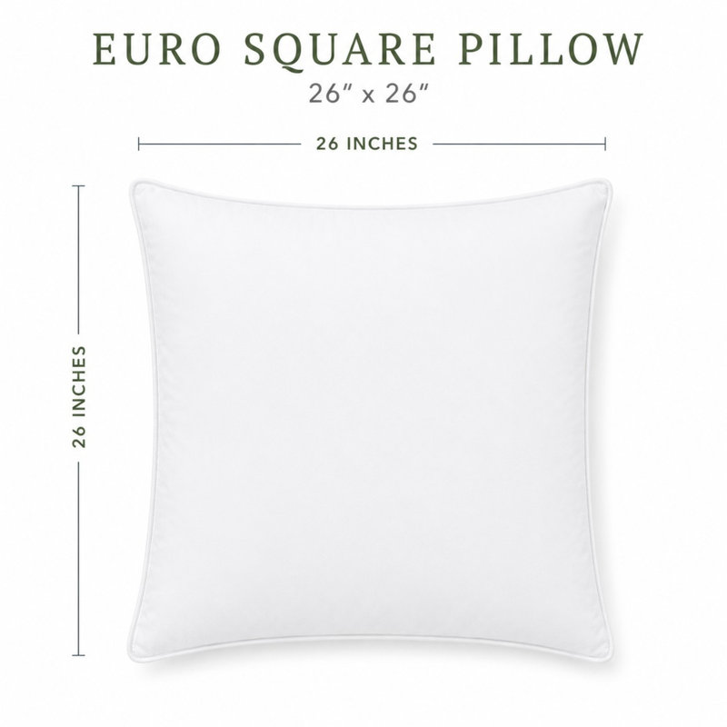 Feather Sham Insert - Square Feather Filled Decorative Pillow Insert - Twin Pack - 26" x 26" - White, 26" x 26"