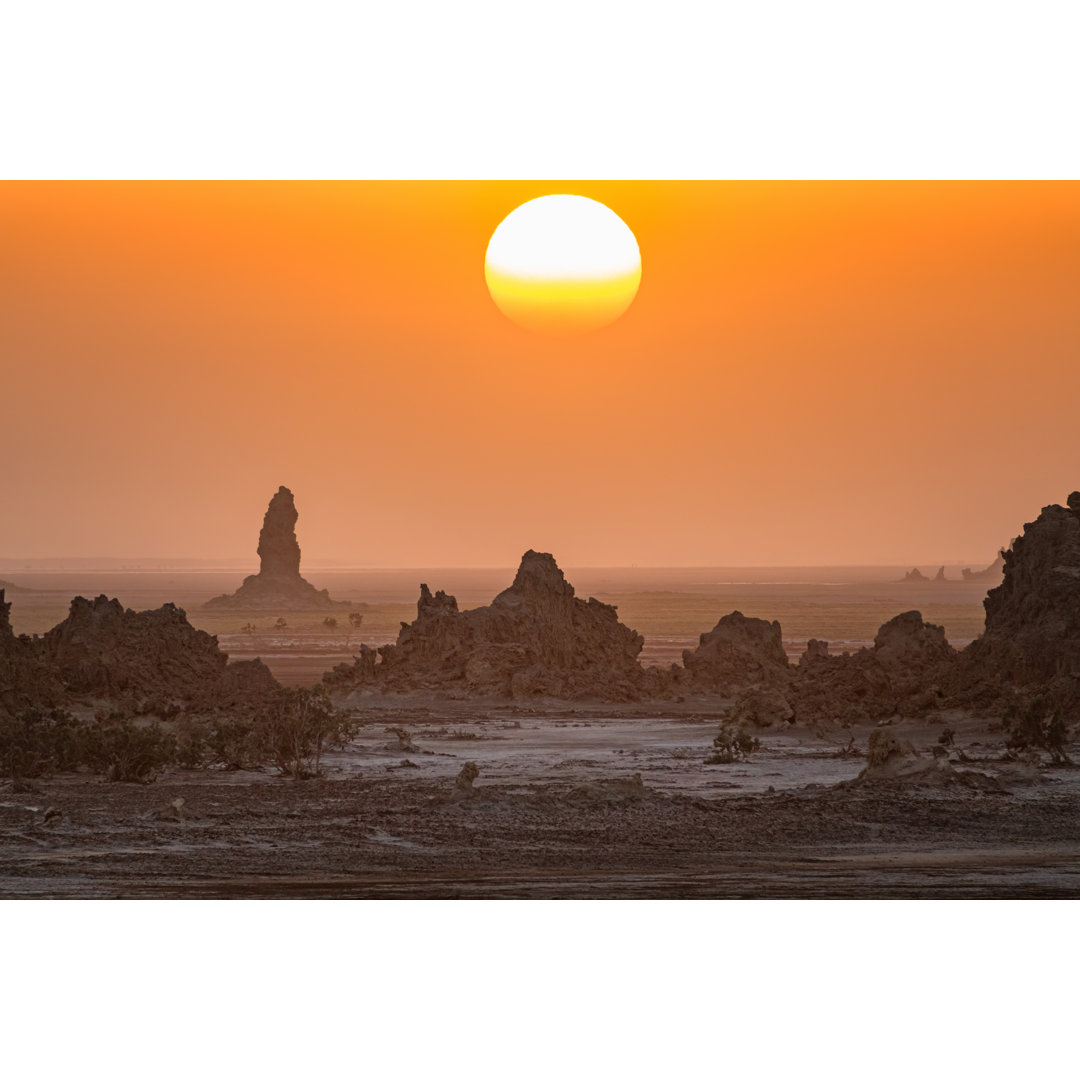 Sonnenuntergang-Landschaft von Benedek - Leinwandbild