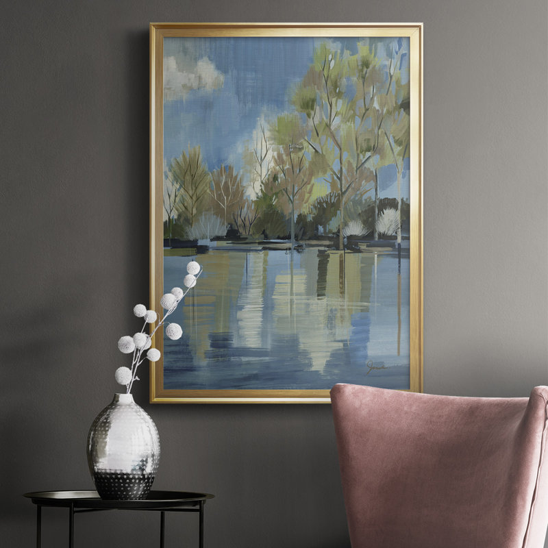 «Enchanted Forest I», reproduction encadrée de qualité supérieure - prête à être accrochée, Papier doré