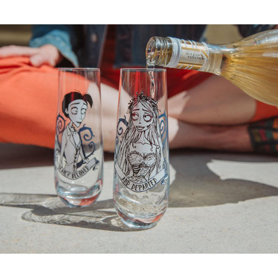 Tim Burton's Corpse Bride "Dearly Beloved" Stemless Fluted Glassware | Set of 2