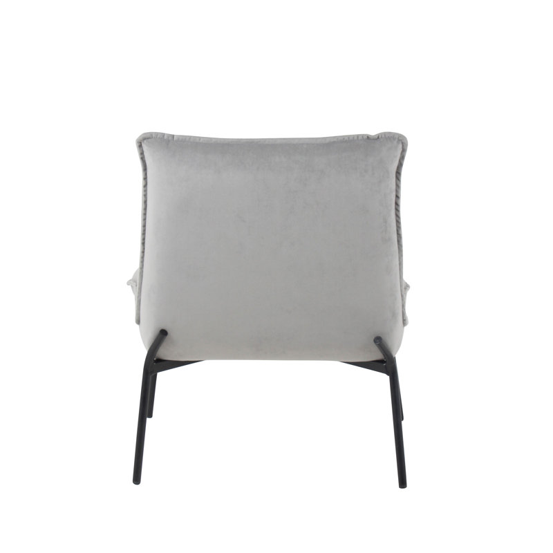 Dora Velvet Slipper Chair, Seal Grey