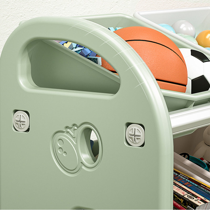 Rangement pour jouets pour enfants avec 6 bacs, Vert