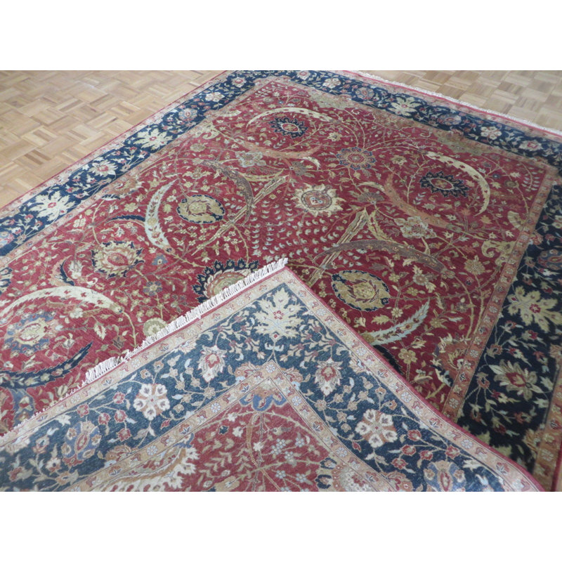 Tapis intérieur en laine noué la à la main en laine 8 pi x 10 pi 7 po one-of-kind Rainbolt