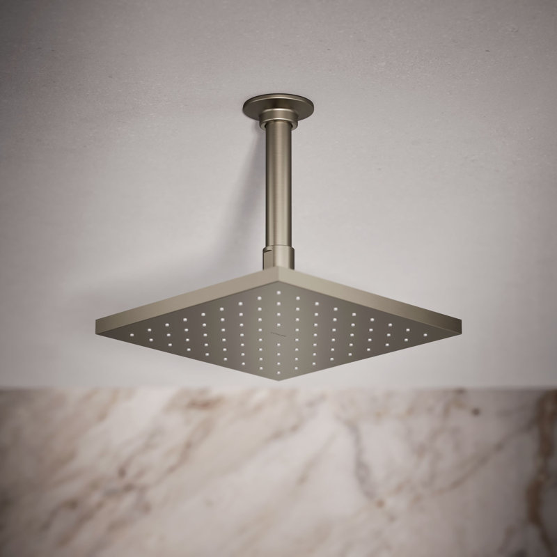 Contemporary Rain Shower Head, Vibrant Brushed Nickel, Square, 2.5 GPM