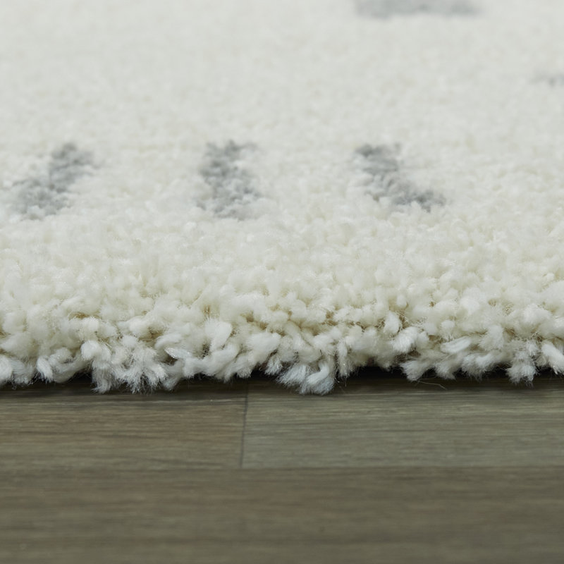 Morin Geometric Shag Area Rug, Rectangle 6'7" x 9'