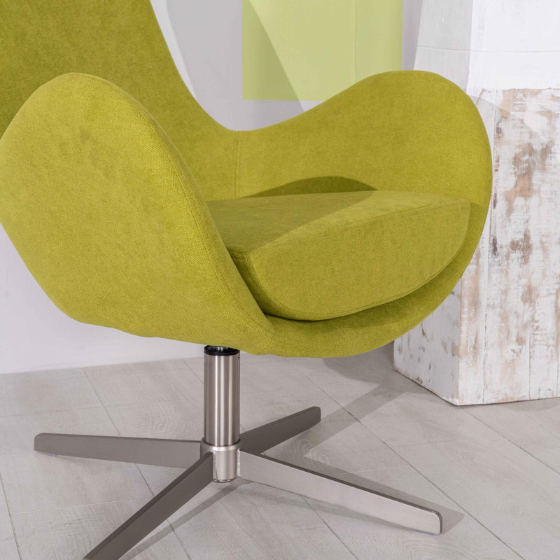Akbota Upholstered Swivel Armchair, Green