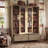 63" W Sliding Glass Door Display Bookcase With Drawers