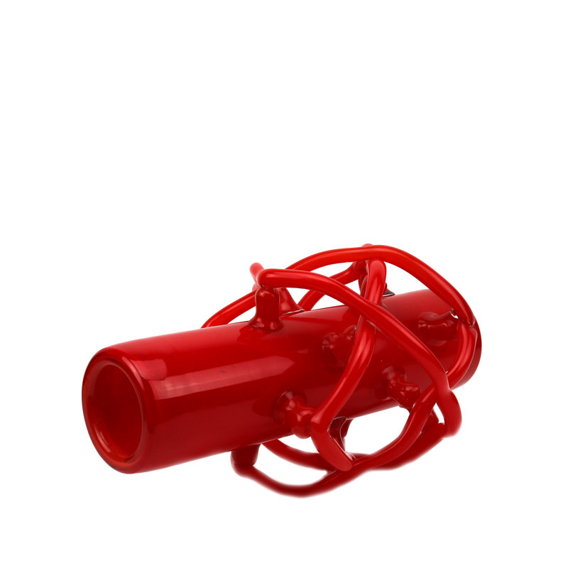 Saturn Handmade Glass Table Vase, Red