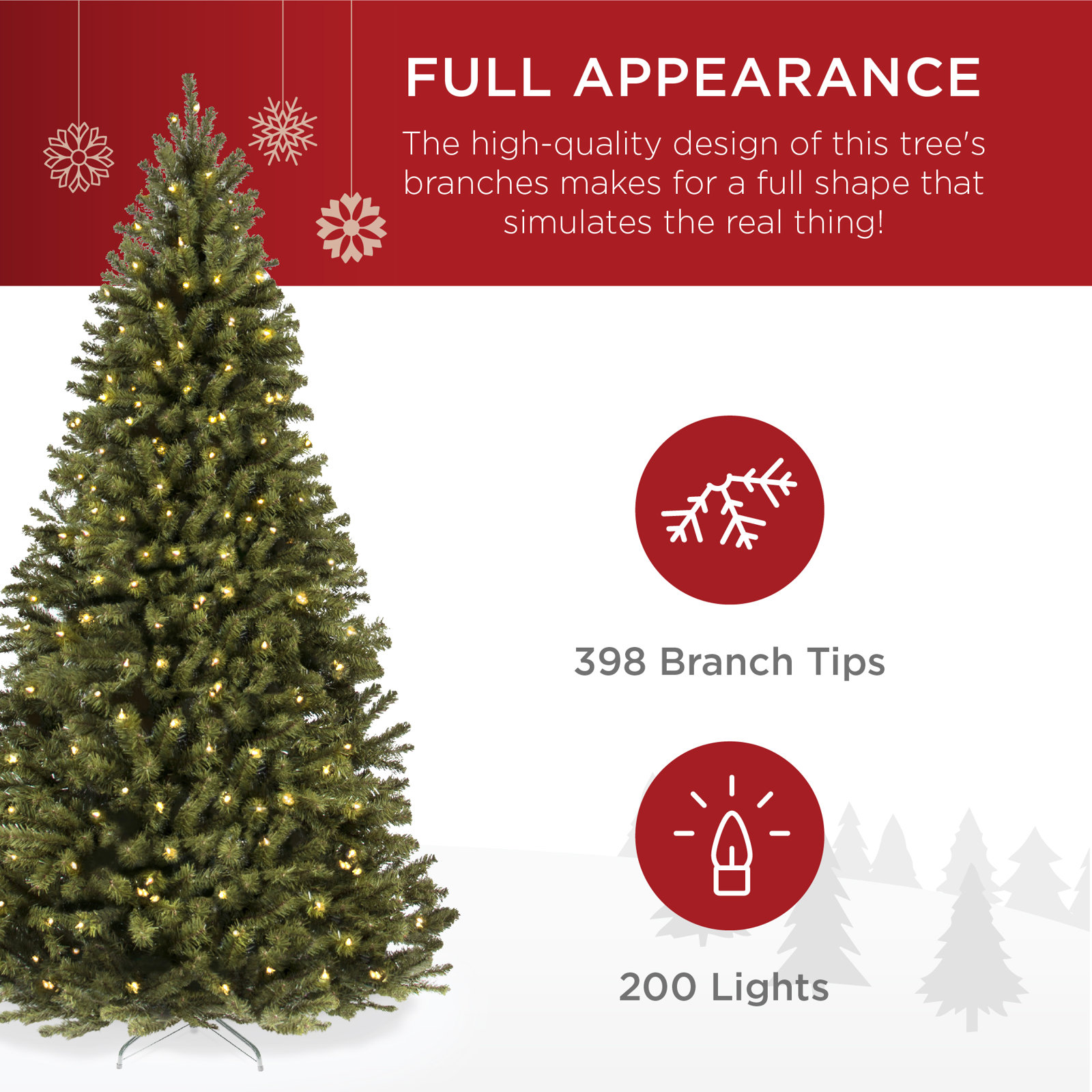 Cashmere Flocked Pre-Lit Spruce Christmas Tree, 4.5ft