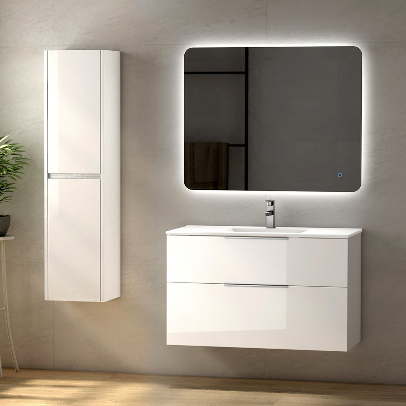 Rangement pour salle de bain Dalia, Blanc lustré
