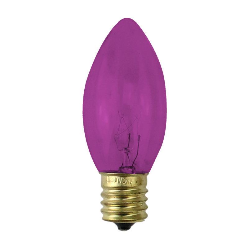 7 Watt Equivalent C9 Incandescent Dimmable Light Bulb Base, Purple