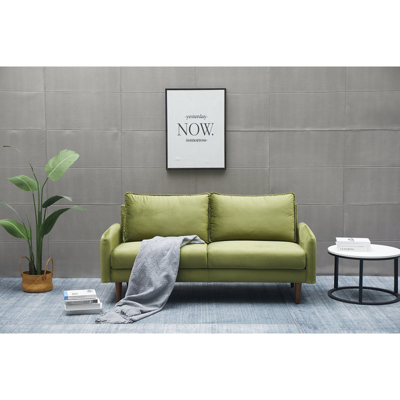 Estancia 72'' Velvet Sofa, Army Green Velvet
