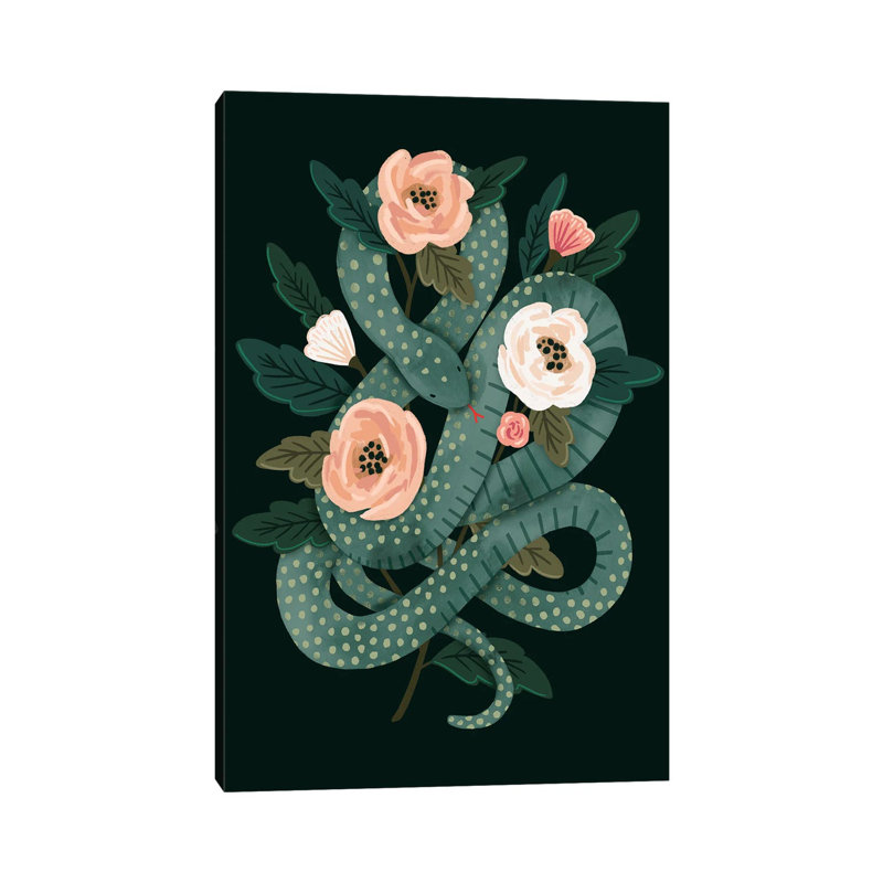 Skull & Snake I by Victoria Barnes - Gallery-Wrapped Canvas Giclée on Canvas, 20.32 cm H x 30.48 cm W, Canvas