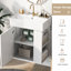 Armoire de salle de bain avec lavabo en céramique 21,6 pouces - Rangement à droite, moderne, meuble-lavabo flottant, style moderne pour les petites salles de bain-1056732757