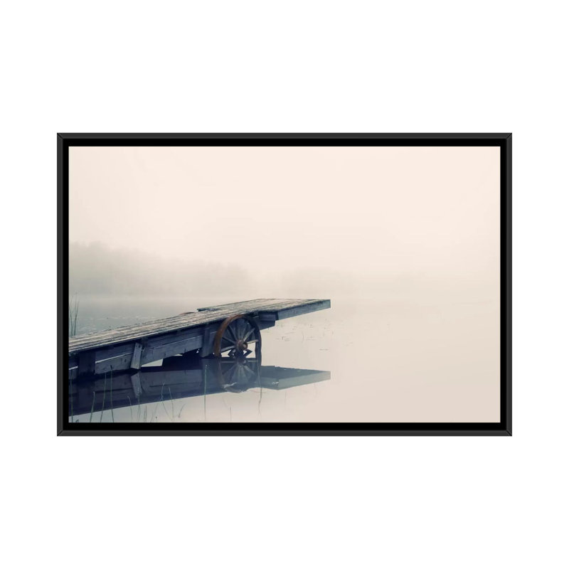 « misty matin », impression sur toile, H 18 po x l 26 po x P 1,5 po, Toile avec cadre noir, Pas de tapis